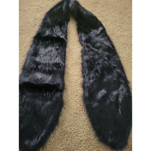 Badgley Mischka Accessories - Badgley Mischka Navy Blue Faux Fur Shawl Wrap